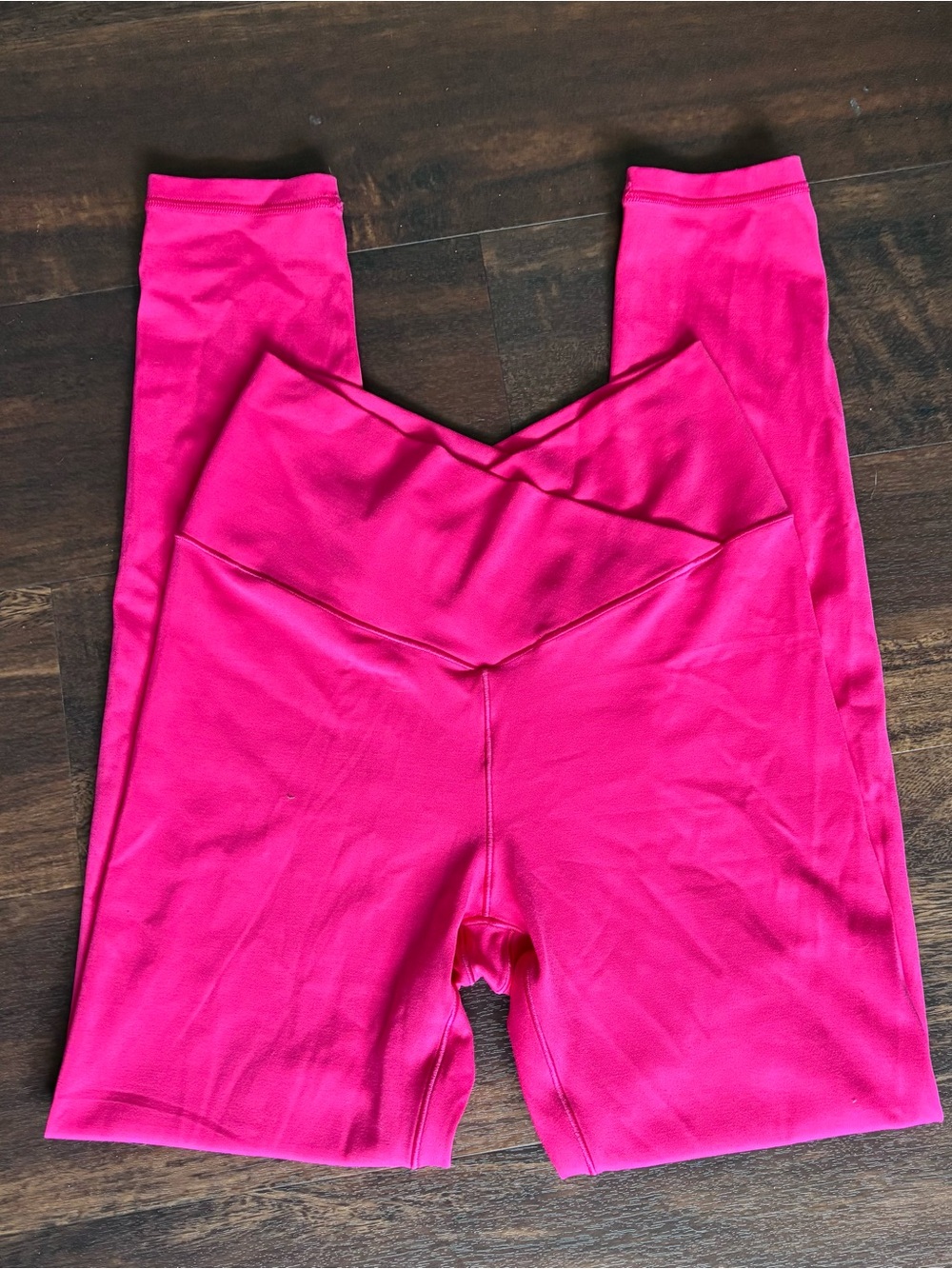 aerie Bright Hot Pink High-Waist Leggings size M euc crossover